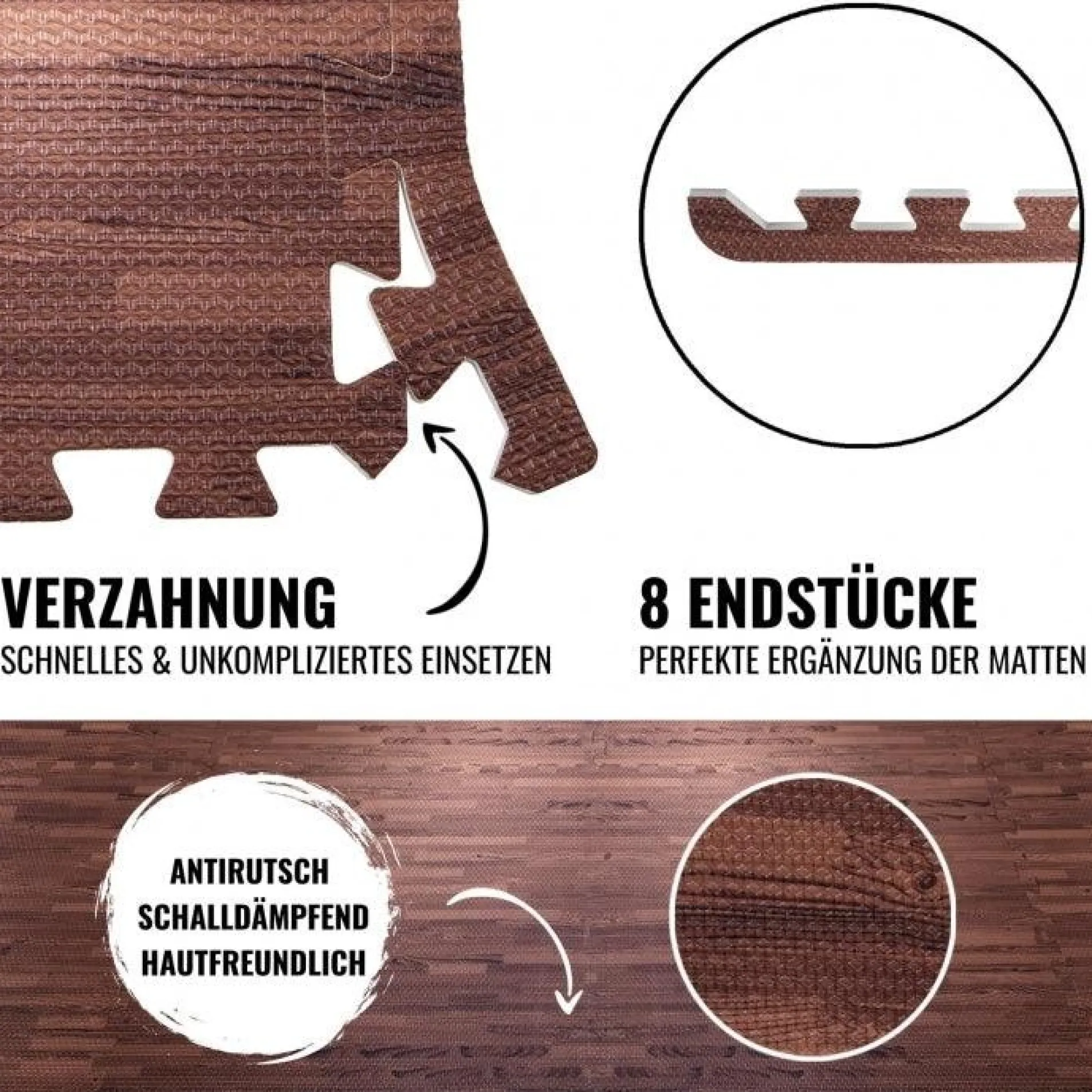 Bodenschutzmatten Endstücke mit 8 Teilen