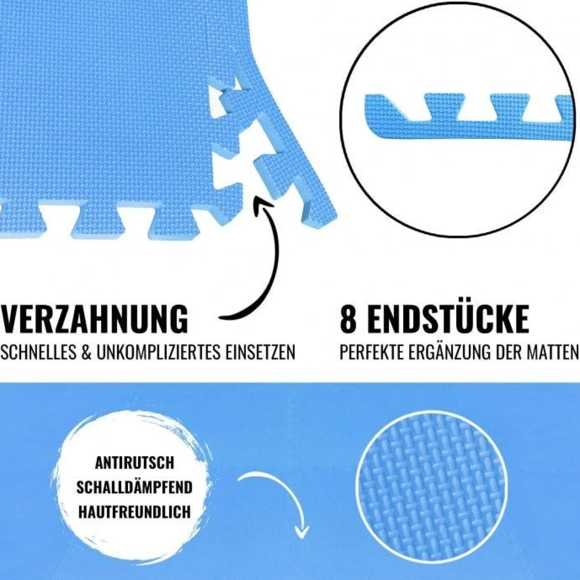Bodenschutzmatten Endstücke mit 8 Teilen
