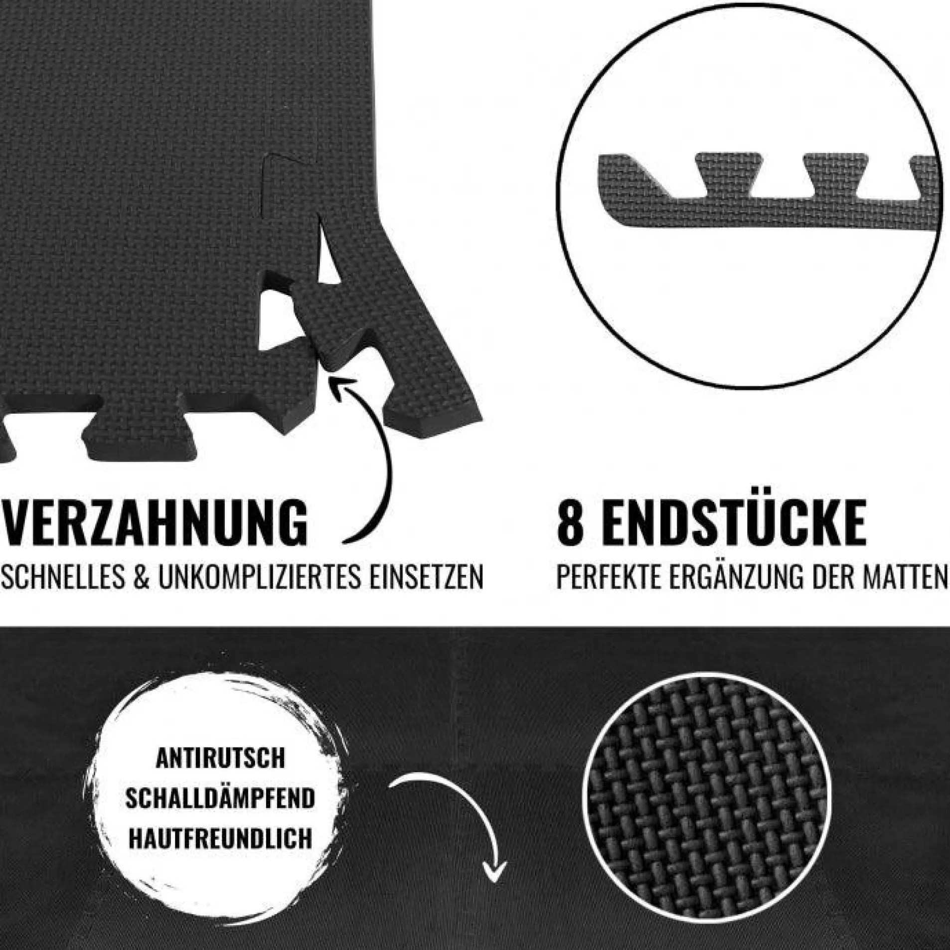 Bodenschutzmatten Endstücke mit 8 Teilen