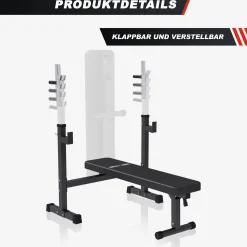 Hantelbank mit Ablage breit inkl, Hantelset 40/70/100 kg