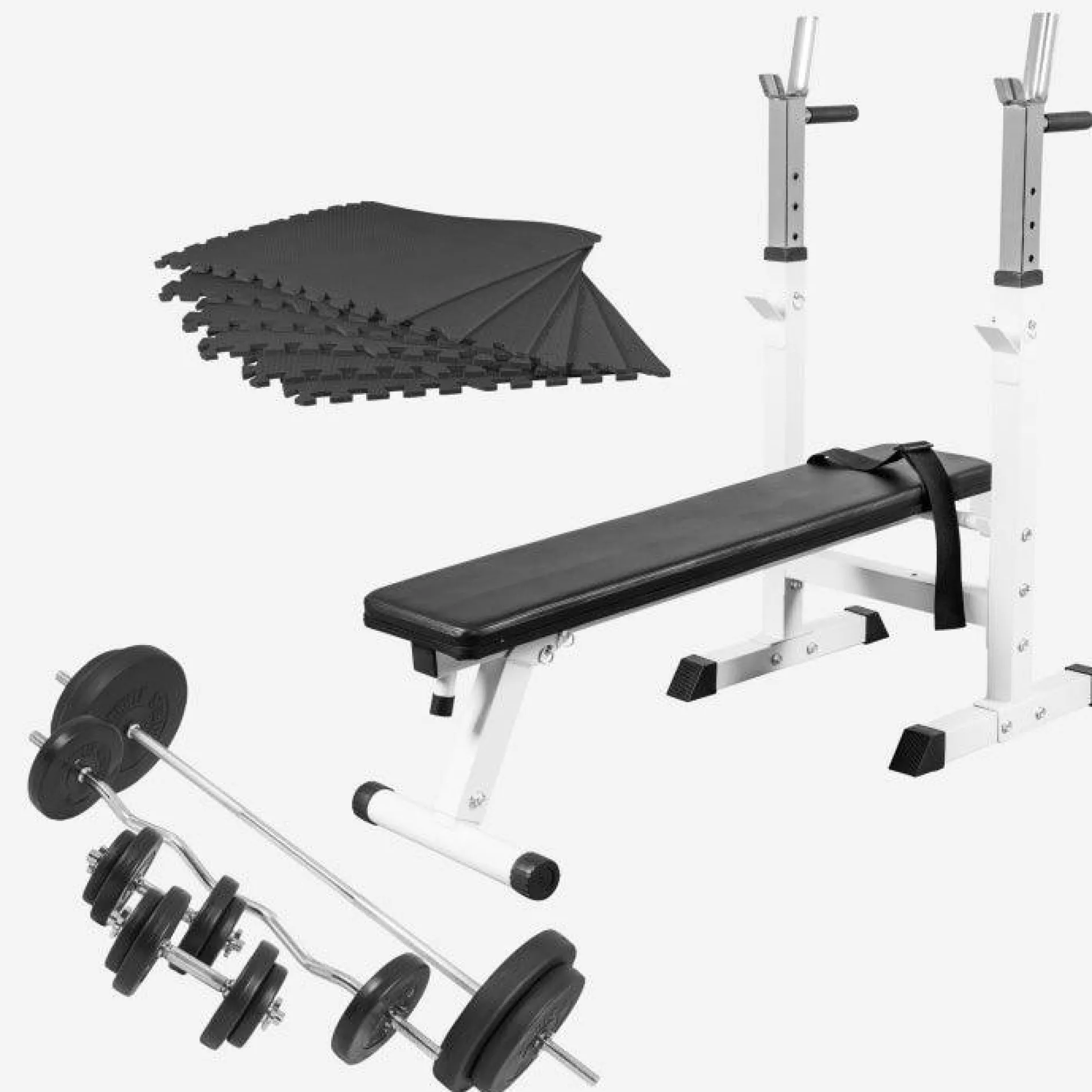 Hantelbank mit Ablage Komplettset 100 kg