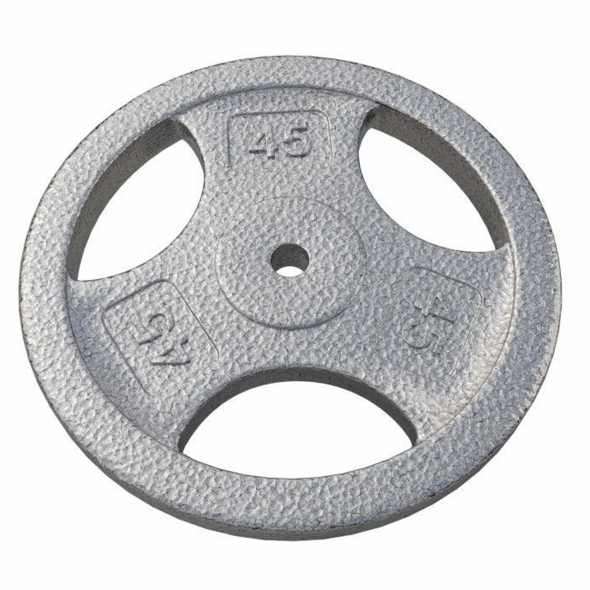 Hantelscheibe Guss Gripper - 2,5-45 lb (1,1-20,4 kg), 1" (25,4 mm), Gusseisen, Silber