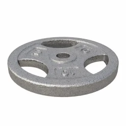 Hantelscheibe Guss Gripper - 2,5-45 lb (1,1-20,4 kg), 1" (25,4 mm), Gusseisen, Silber
