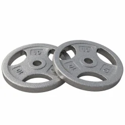 Hantelscheibe Guss Gripper - 2,5-45 lb (1,1-20,4 kg), 1" (25,4 mm), Gusseisen, Silber