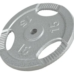 Hantelscheibe Guss Gripper - 2,5-45 lb (1,1-20,4 kg), 1" (25,4 mm), Gusseisen, Silber