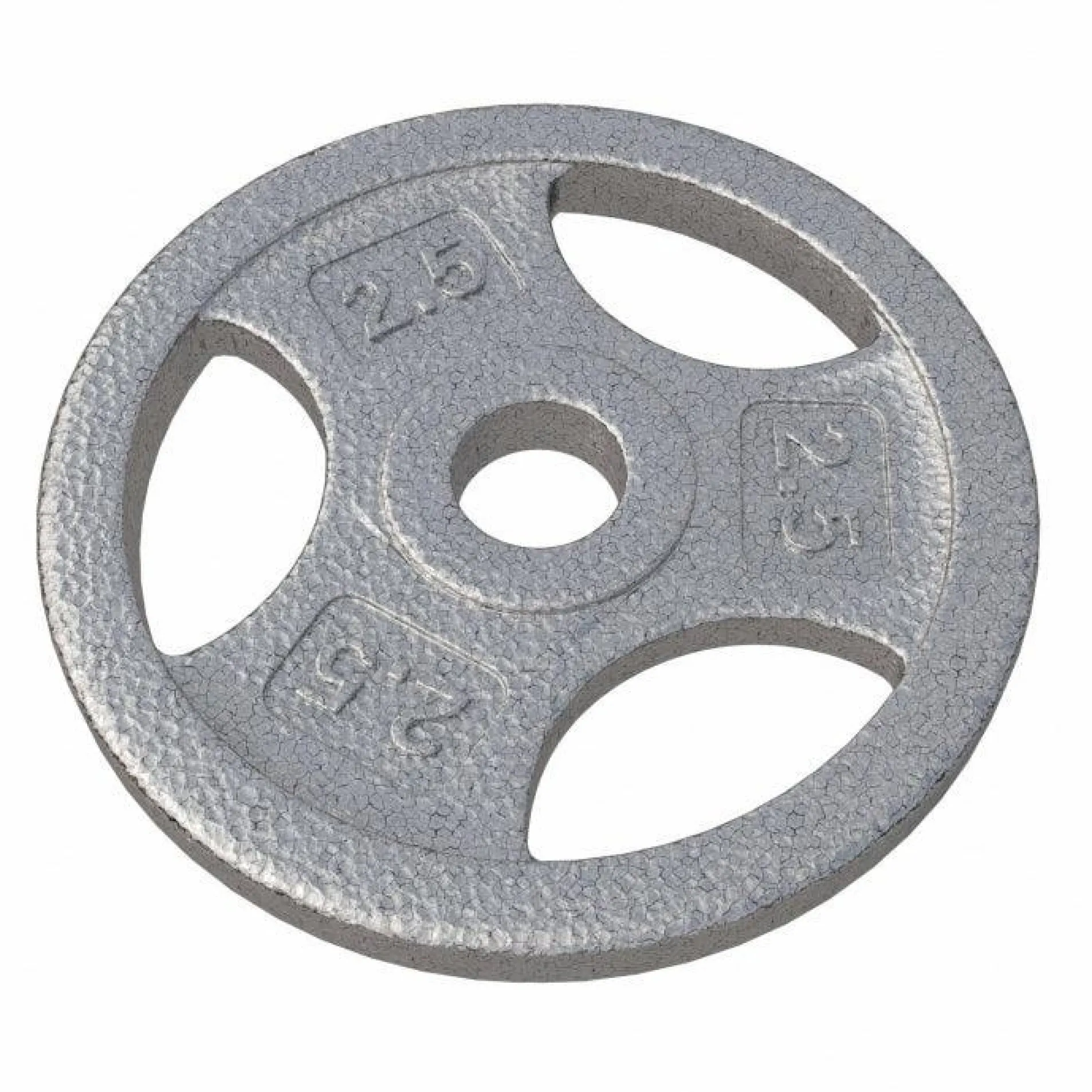Hantelscheibe Guss Gripper - 2,5-45 lb (1,1-20,4 kg), 1" (25,4 mm), Gusseisen, Silber