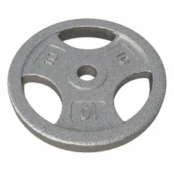Hantelscheibe Guss Gripper - 2,5-45 lb (1,1-20,4 kg), 1" (25,4 mm), Gusseisen, Silber