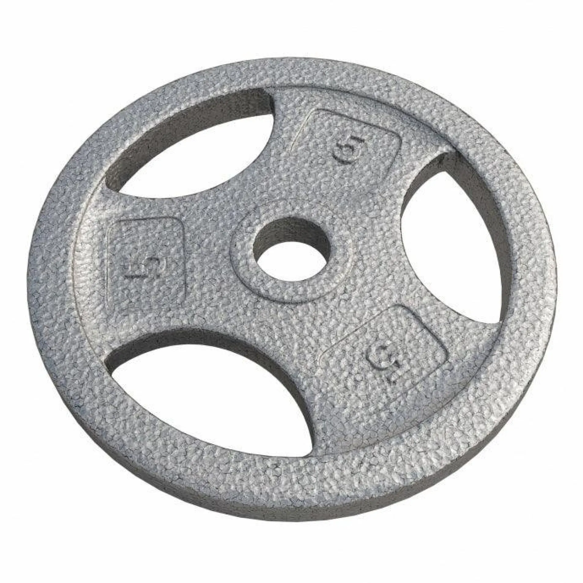 Hantelscheibe Guss Gripper - 2,5-45 lb (1,1-20,4 kg), 1" (25,4 mm), Gusseisen, Silber