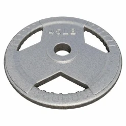 Hantelscheibe Gusseisen Gripper - 2,5-45 lb (1,1-20,4 kg), 2" (50/51 mm), Silber