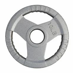 Hantelscheibe Gusseisen Gripper - 2,5-45 lb (1,1-20,4 kg), 2" (50/51 mm), Silber