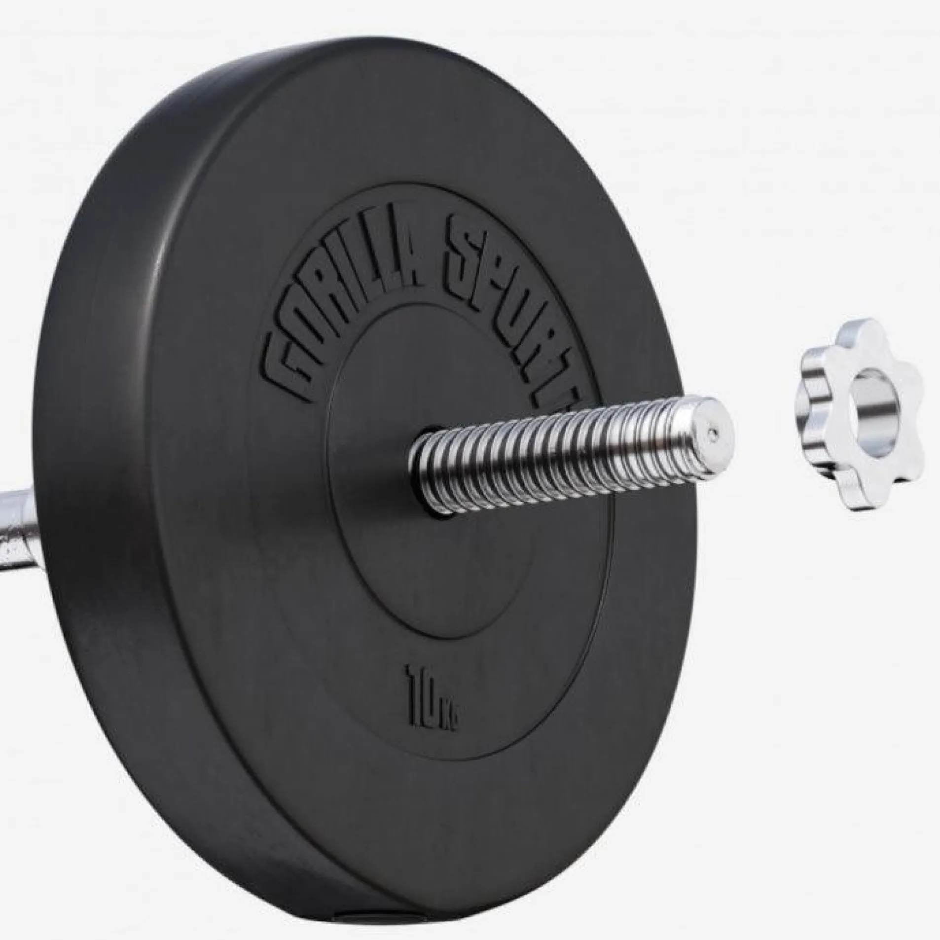 Hantelscheibe Kunststoff - 2,5-35 lb (1,1-15,9 kg) Ø 1'' (2,5 cm), Zement, Schwarz