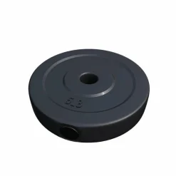 Hantelscheibe Kunststoff - 2,5-35 lb (1,1-15,9 kg) Ø 1'' (2,5 cm), Zement, Schwarz