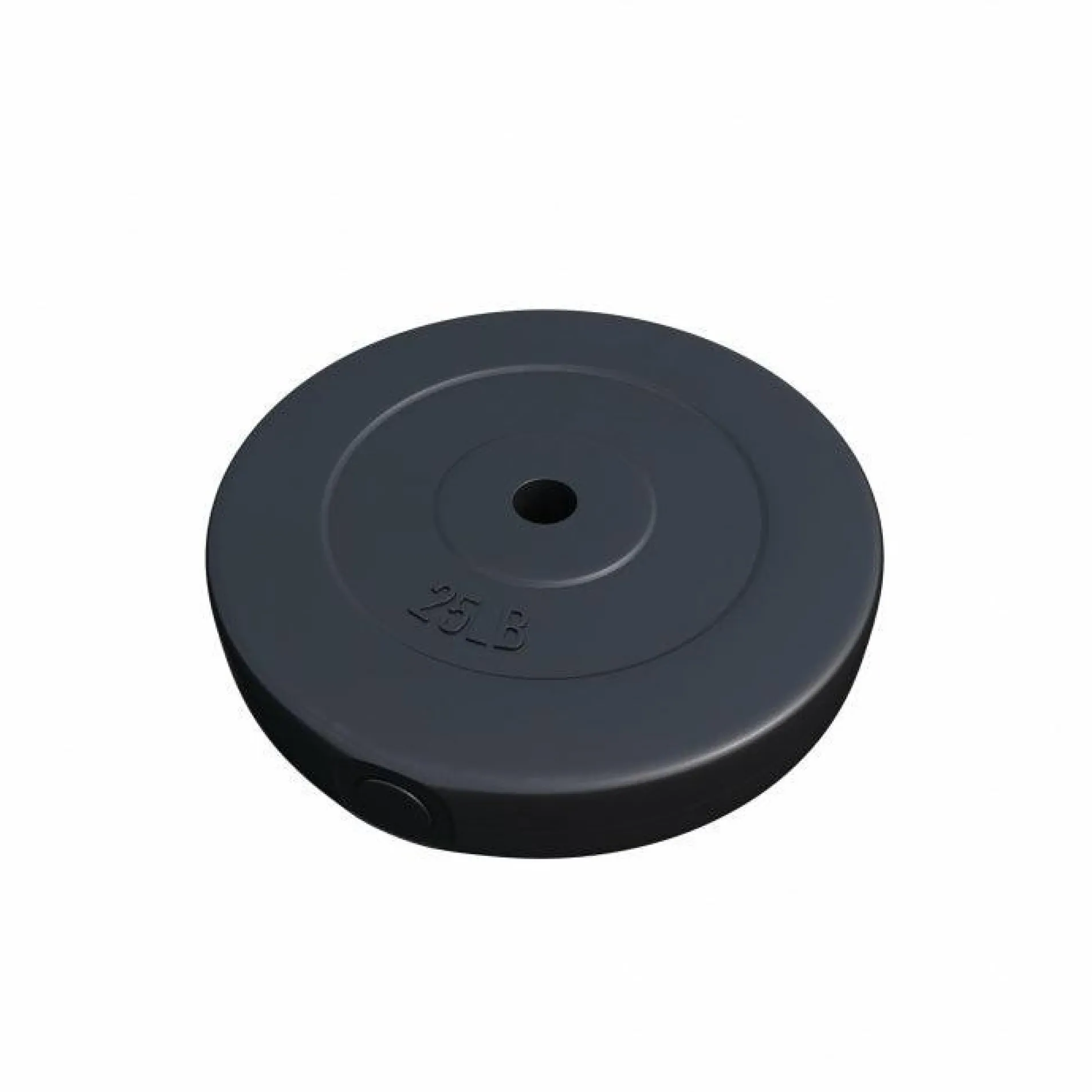Hantelscheibe Kunststoff - 2,5-35 lb (1,1-15,9 kg) Ø 1'' (2,5 cm), Zement, Schwarz