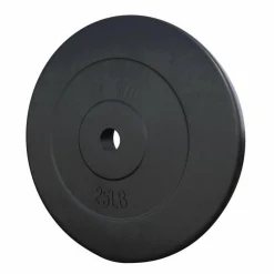 Hantelscheibe Kunststoff - 2,5-35 lb (1,1-15,9 kg) Ø 1'' (2,5 cm), Zement, Schwarz