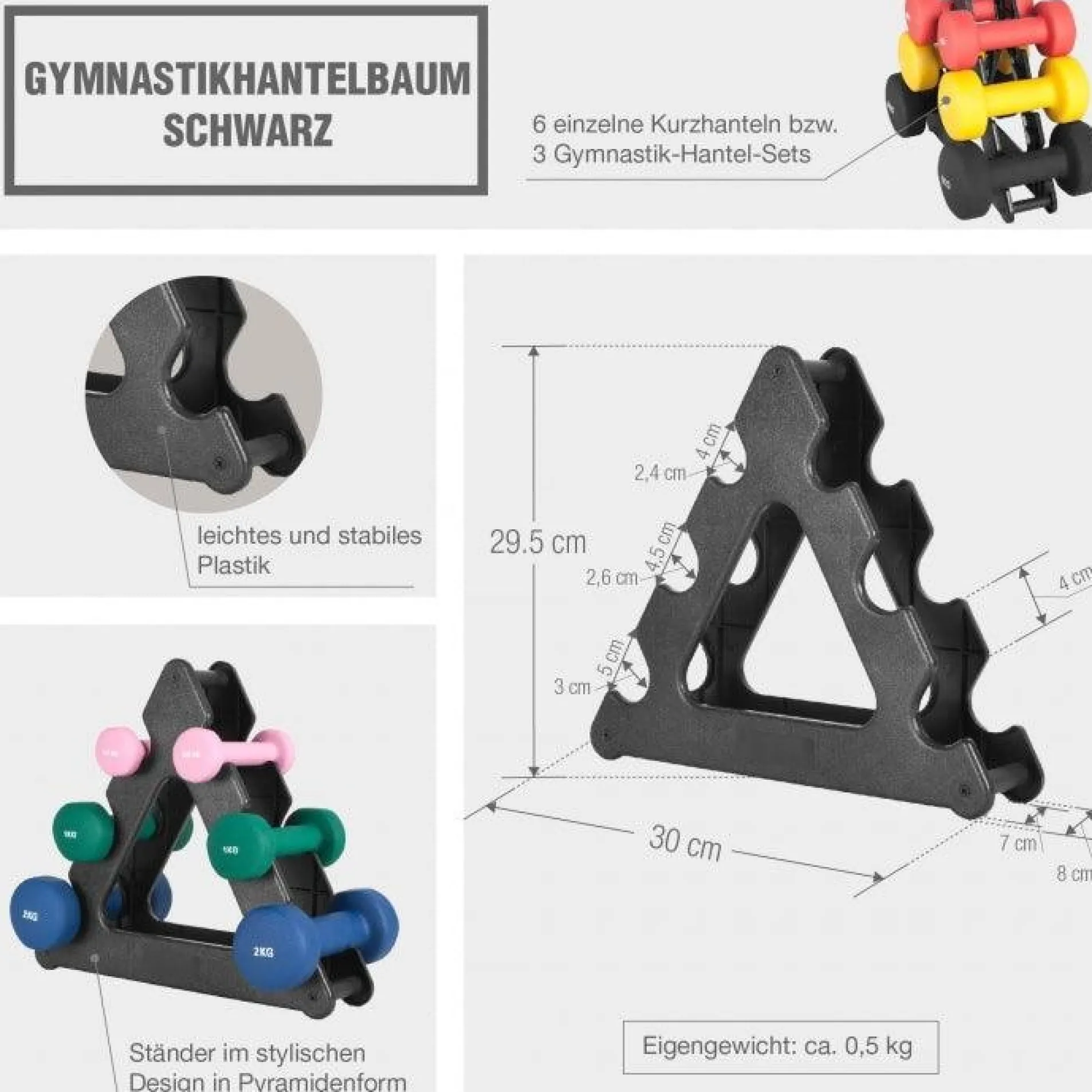 Hantelständer Gymnastik für 6 Hanteln