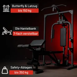 Kraftstation Home Gym inkl, Hantelbank