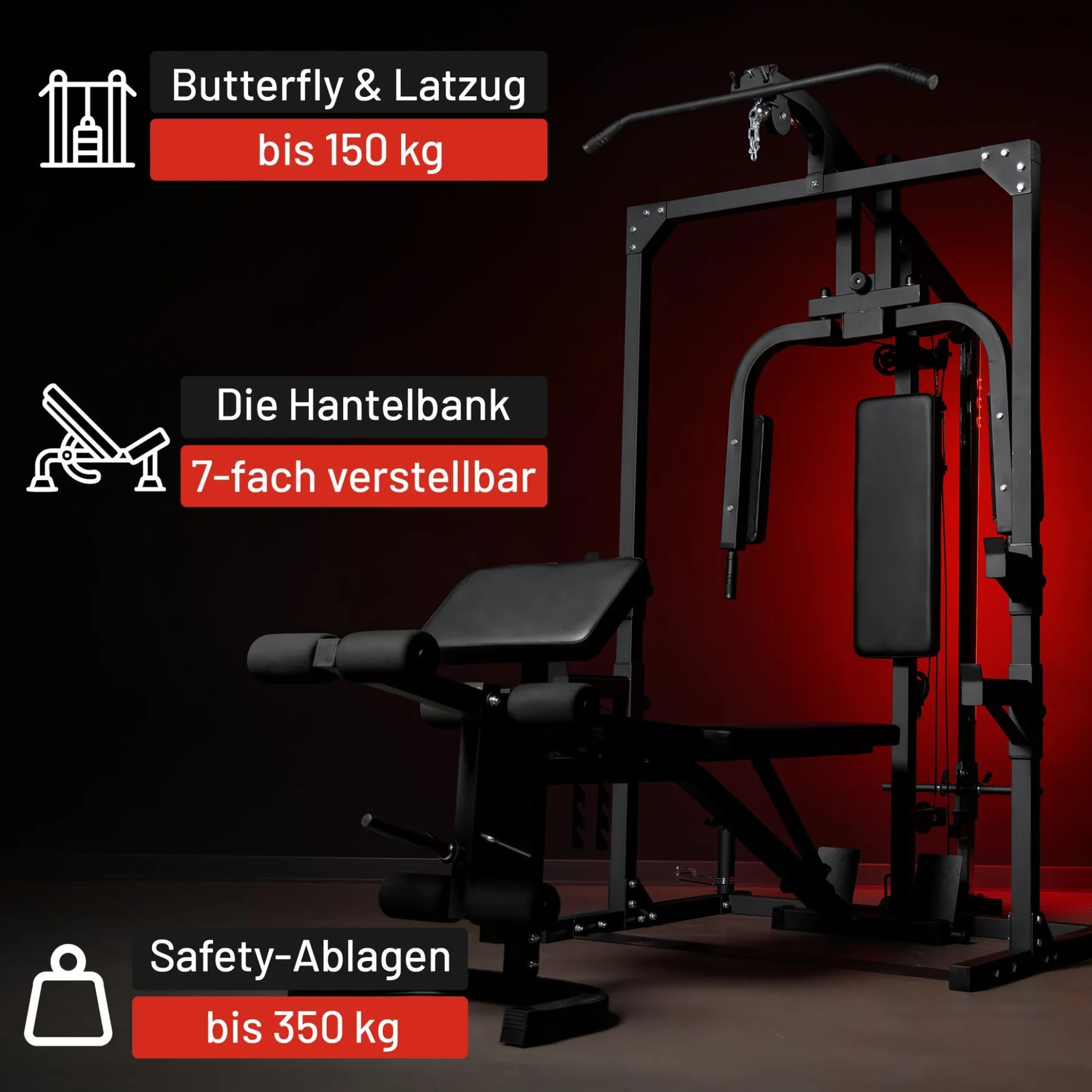 Kraftstation Home Gym inkl, Hantelbank