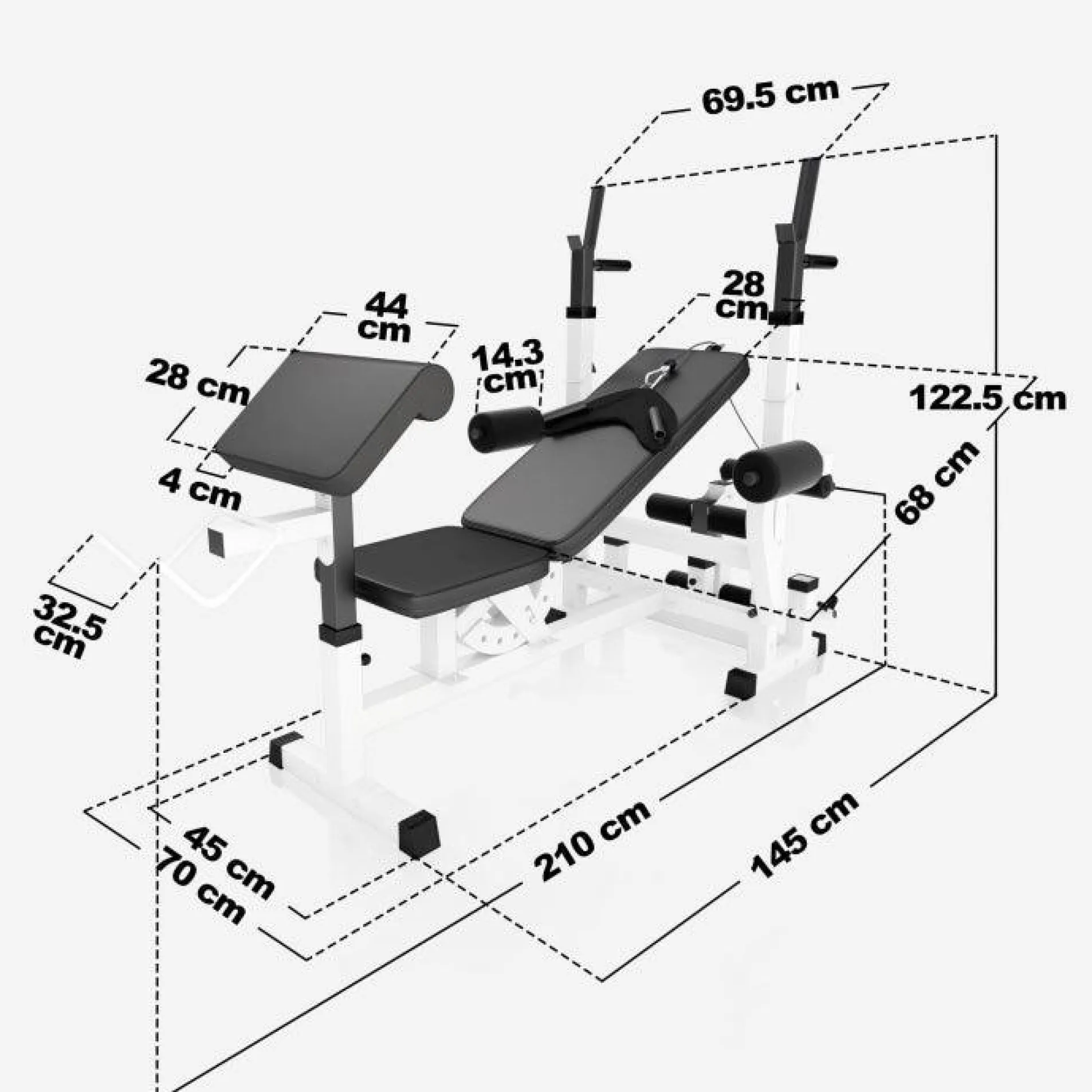 Kraftstation Universal Set Chrom 108 kg