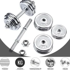 Kurzhantel Set Chrom 30 kg mit Sternverschlüssen