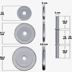 Kurzhantel Set Chrom 30 kg mit Sternverschlüssen