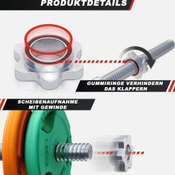 Kurzhantel Set Gummi Gripper 20 kg mit Verschlüssen