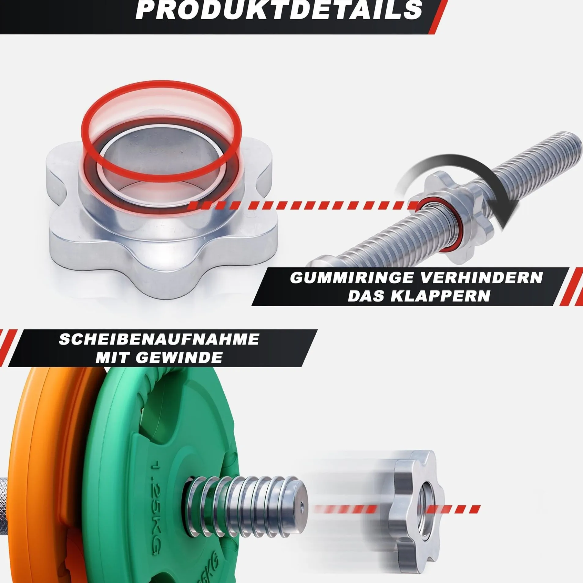 Kurzhantel Set Gummi Gripper 20 kg mit Verschlüssen