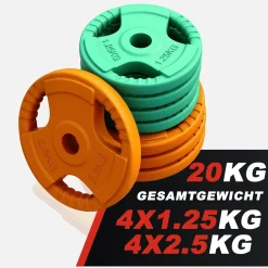 Kurzhantel Set Gummi Gripper 20 kg mit Verschlüssen