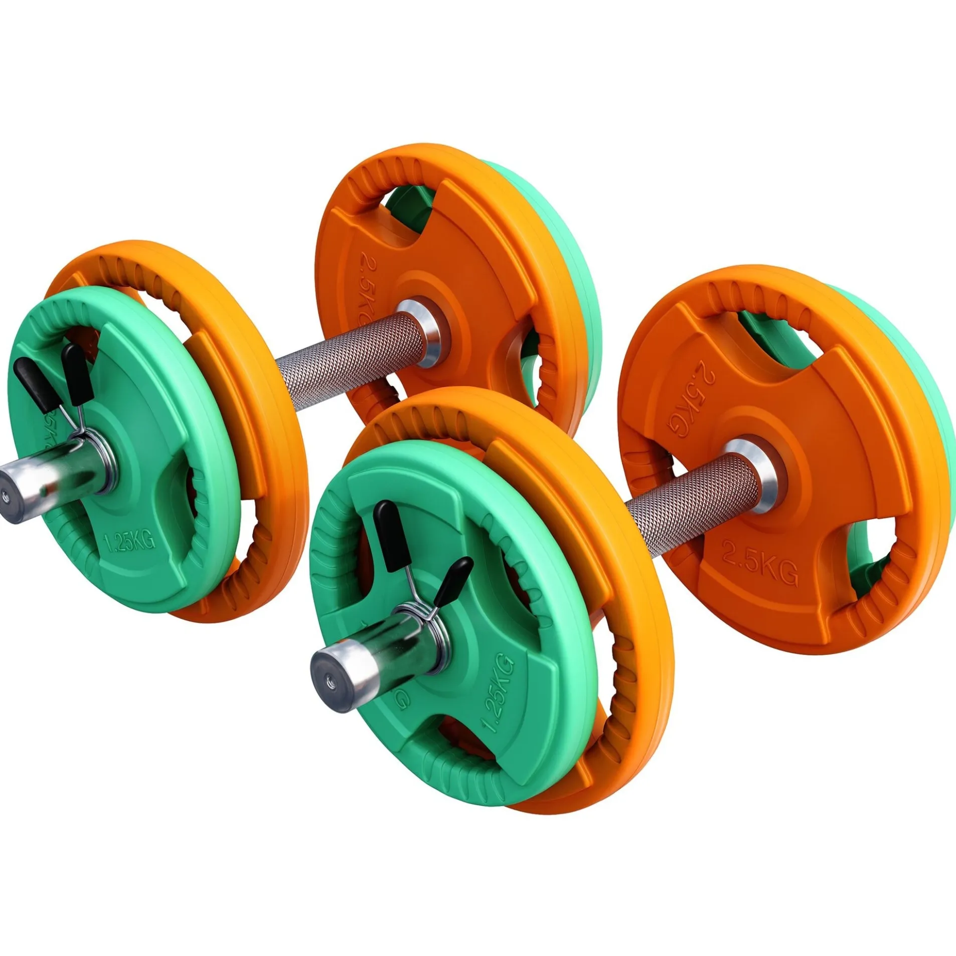 Kurzhantel Set Gummi Gripper 20 kg mit Verschlüssen