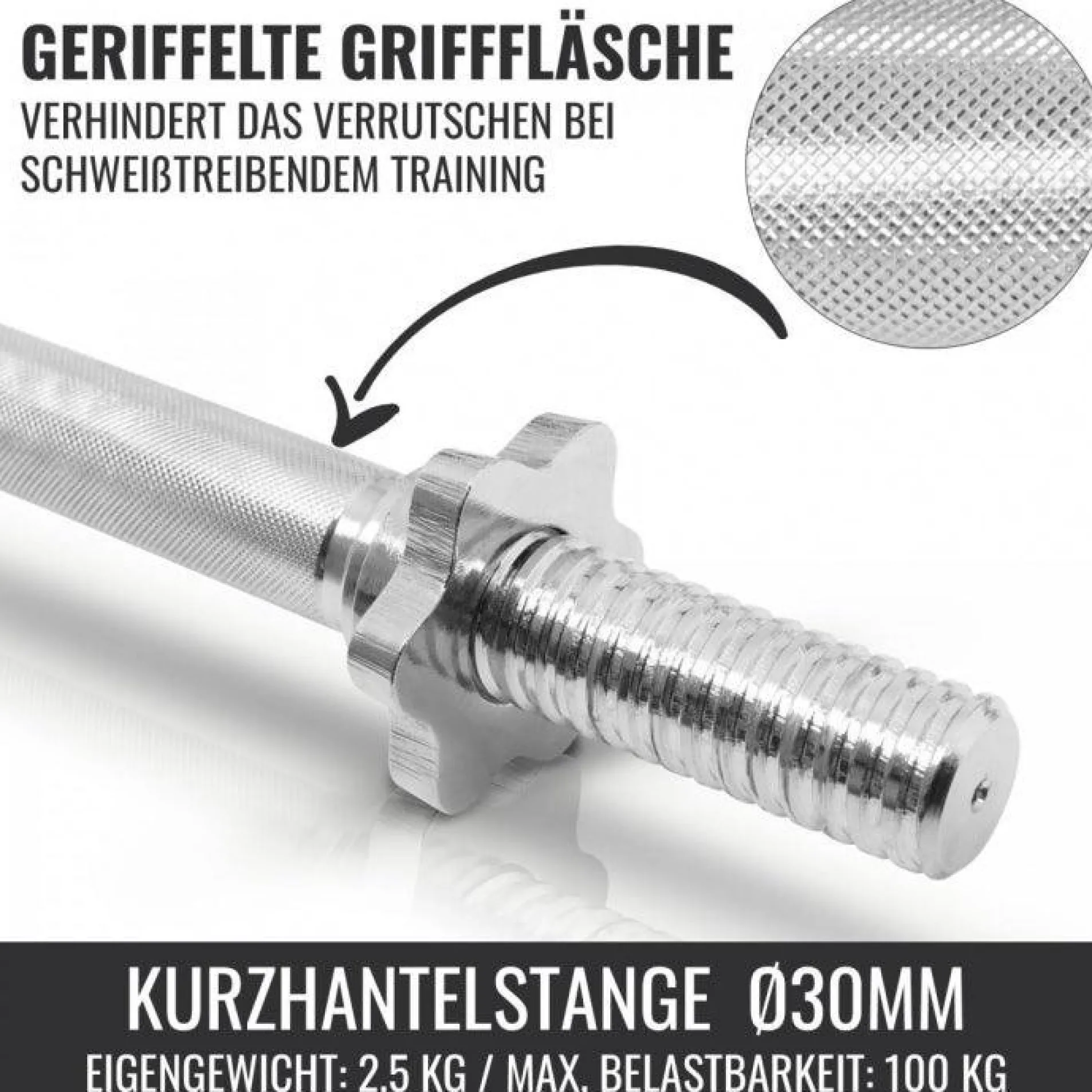 Kurzhantel Set Gusseisen Gripper 27,5 kg mit Sternverschlüssen