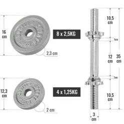 Kurzhantel Set Gusseisen 30 kg