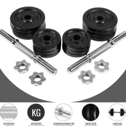 Kurzhantel Set Gusseisen Gripper 30 kg mit Sternverschlüssen