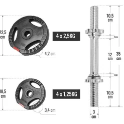 Kurzhantel Set Kunststoff Gripper 20 kg mit Sternverschlüssen