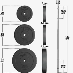Langhantel Set E-Series Kunststoff 60 kg