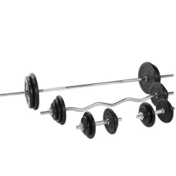Langhantel Set Gummi 108 kg mit Sternverschlüssen