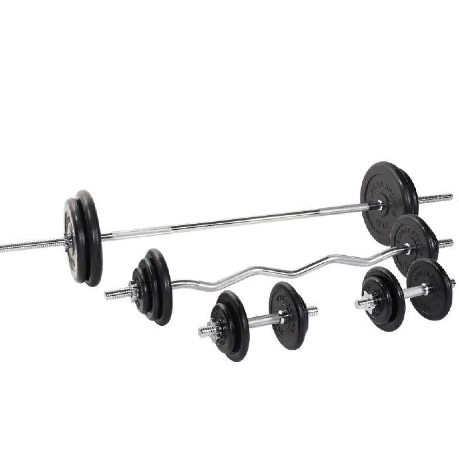 Langhantel Set Gummi 108 kg mit Sternverschlüssen
