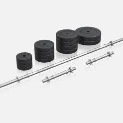 Langhantel Set Kunststoff 70 kg mit Sternverschlüssen