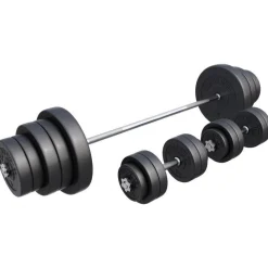 Langhantel Set Kunststoff 60 - 130 kg mit Sternverschlüssen