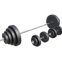 Langhantel Set Kunststoff 60 - 130 kg mit Sternverschlüssen
