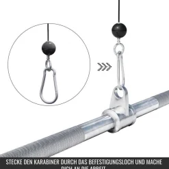 Latzugstange mit Hufgriff gerade inkl, Drehgelenk