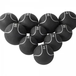 Medizinball aus Gummi Schwarz/Silber 1 - 10 kg