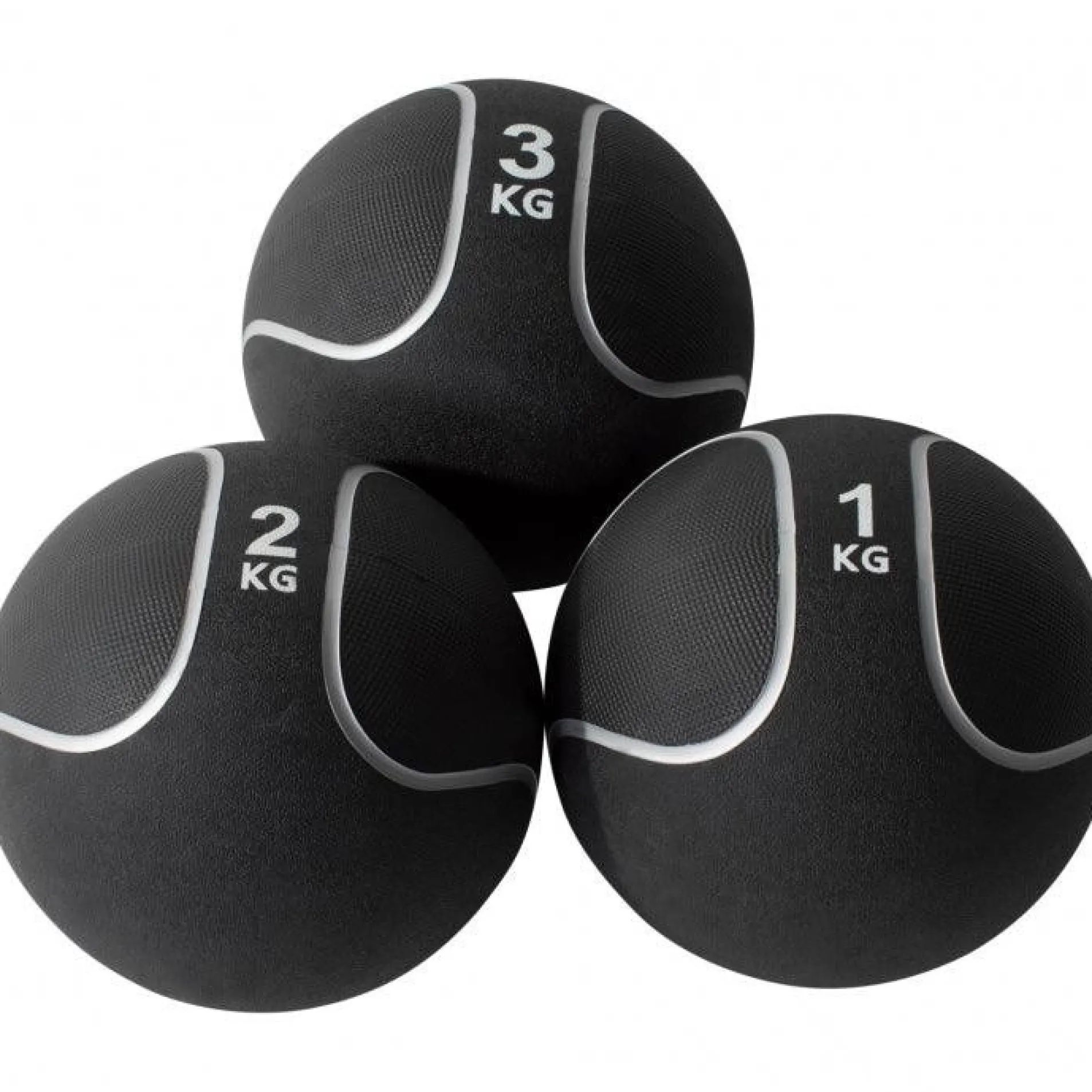 Medizinball aus Gummi Schwarz/Silber 1 - 10 kg