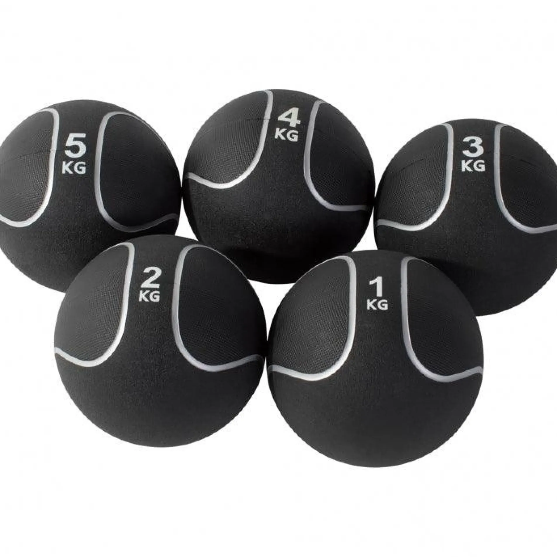 Medizinball aus Gummi Schwarz/Silber 1 - 10 kg