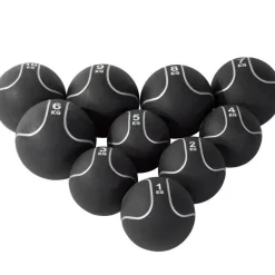 Medizinball aus Gummi Schwarz/Silber 1 - 10 kg