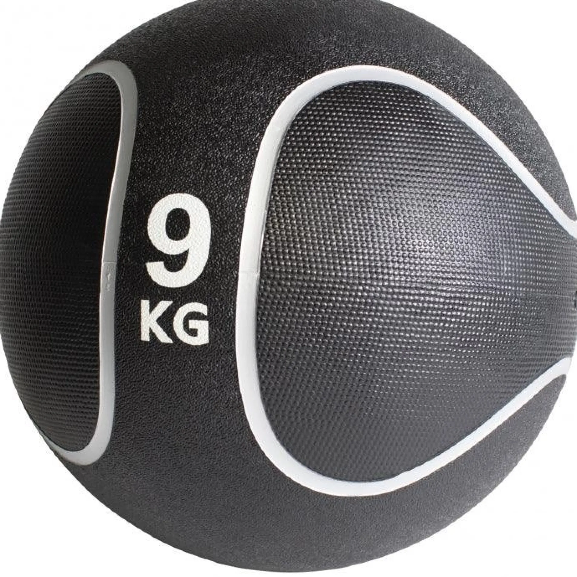 Medizinball aus Gummi Schwarz/Silber 1 - 10 kg