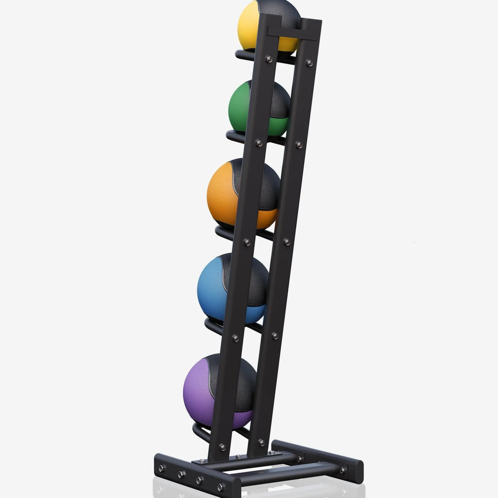 Medizinball Set aus Gummi inkl- Ständer 1 - 5 kg