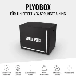 Plyo Box aus Holz schwarz 61 x 51 x 76 cm