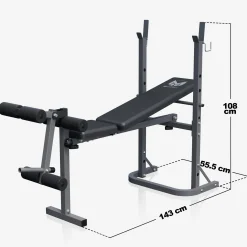 Schrägbank E-Series mit Ablage inkl, Beinstrecker
