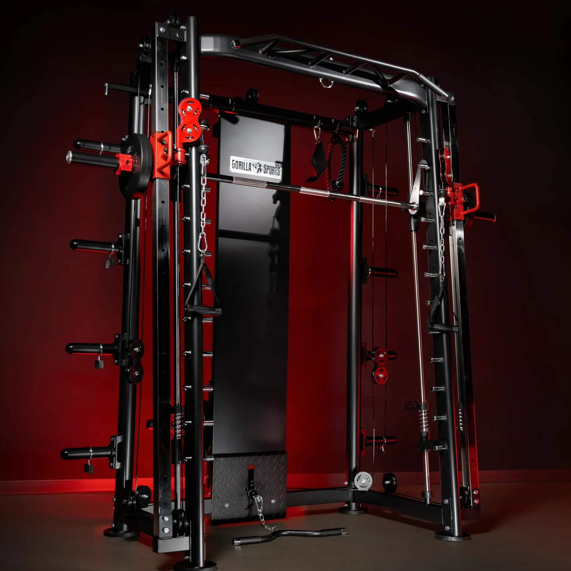 Smith Machine inkl, Klimmzugstange, Dipgriffen und Kabelzug