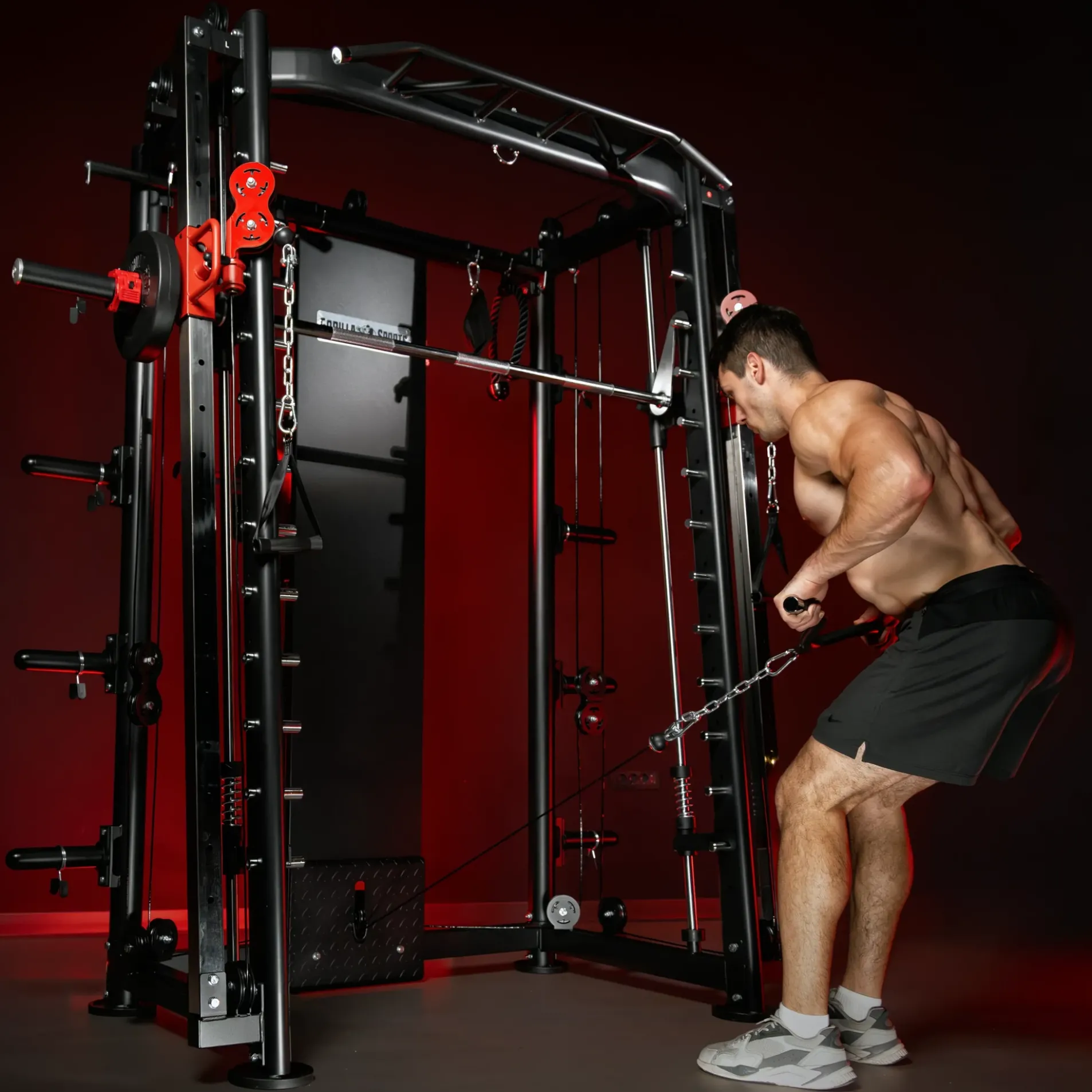 Smith Machine inkl, Klimmzugstange, Dipgriffen und Kabelzug