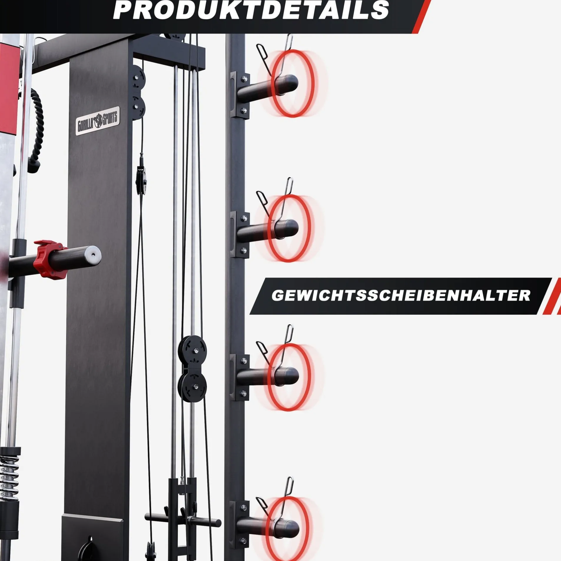 Smith Machine inkl, Klimmzugstange, Dipgriffen und Kabelzug